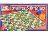 Snakes and ladders game. Snakes and ladders game.