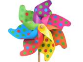 31cm spotted windmill with wood stick - L75cm*