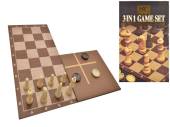 3-in-1 game set.
(chess/draughts/tic tac toe)