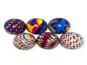 Pack 6, 10cm pu patterned ball.