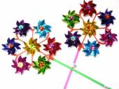 7 ring coloured foil windmills*
