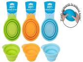 Collapsible pet bowl (dia 12cm) - 3/cols.