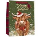 Pack 6, highland cow MEDIUM gift bag*  (23x18x10cm)