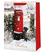 Christmas postbox LARGE gift bag*   (32x26x12cm)