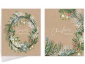 Box 10, square wreath/foilage Christmas cards. Box 10, square wreath/foilage Christmas cards.