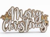 30cm Merry Christmas wooden dec.