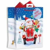 Santa red car gift bag MEDIUM (26x21x10cm)
