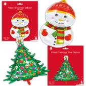 Foiled snowman/xmas tree balloon with ribbon Foiled snowman/xmas tree balloon with ribbon