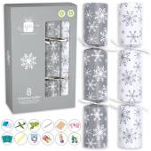 Box 8, silver and white Christmas crackers*