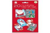 Pack 20, foiled gift tags with cord* Pack 20, foiled gift tags with cord*