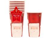 Pack 8, 8oz Santa face paper cups* Pack 8, 8oz Santa face paper cups*