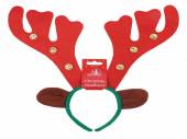 Plush reindeer antlers with bells.