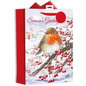 Christmas robin gift bag X/LARGE (46x33x14cm)