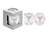 Silever deer mug and coaster set* Silever deer mug and coaster set*