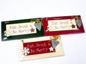 Wooden eat, drink & be merry plaque (20x10cm) (REDUCED) Wooden eat, drink & be merry plaque (20x10cm) (REDUCED)