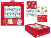 Pack 8 sheets Christmas gift wrap (50x50cm)   (4x designs)