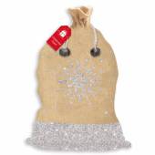 Hessian/glitter Christmas sack (72x50cm)*