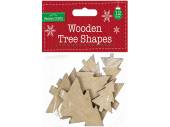 Pack 12, wooden tree shapes.