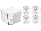 Set 4, Silver Deer mugs* Set 4, Silver Deer mugs*