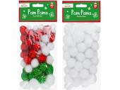 Pack 50, pom-poms - 2asstd. Pack 50, pom-poms - 2asstd.