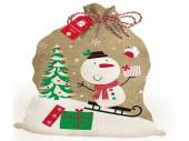 Printed Christmas hessian sack   (70x50cm)