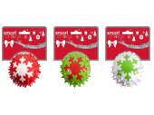 Spikey rubber snowflake ball dog toy (9cm) - 3/cols