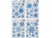Ice blue glitter snowflake window stickers - 4asstd. Ice blue glitter snowflake window stickers - 4asstd.