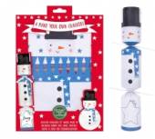 Pack 6, m-y-o 12\" Snowman Christmas cracker kit. Pack 6, m-y-o 12" Snowman Christmas cracker kit.