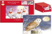 Pack 10, geese/owls Christmas cards.