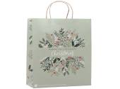 Christmas eco LARGE gift bag - FOLIAGE    (36x26x10cm)