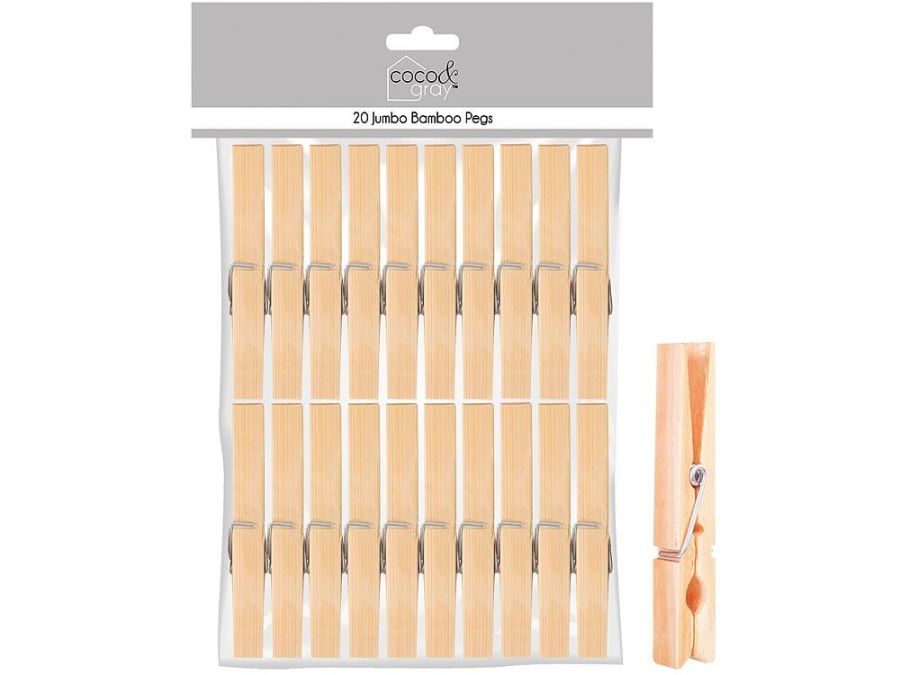 Pack 20, jumbo bamboo pegs* Pack 20, jumbo bamboo pegs*