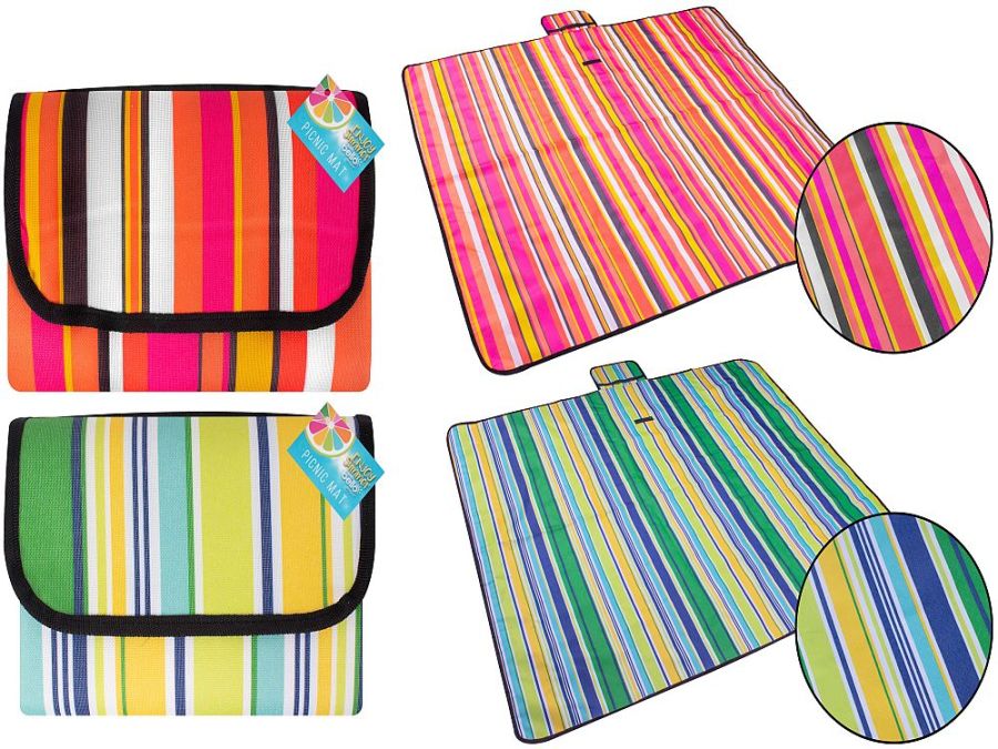 Striped polyester picnic mat
(145x130cm) - 2/cols. Striped polyester picnic mat
(145x130cm) - 2/cols.