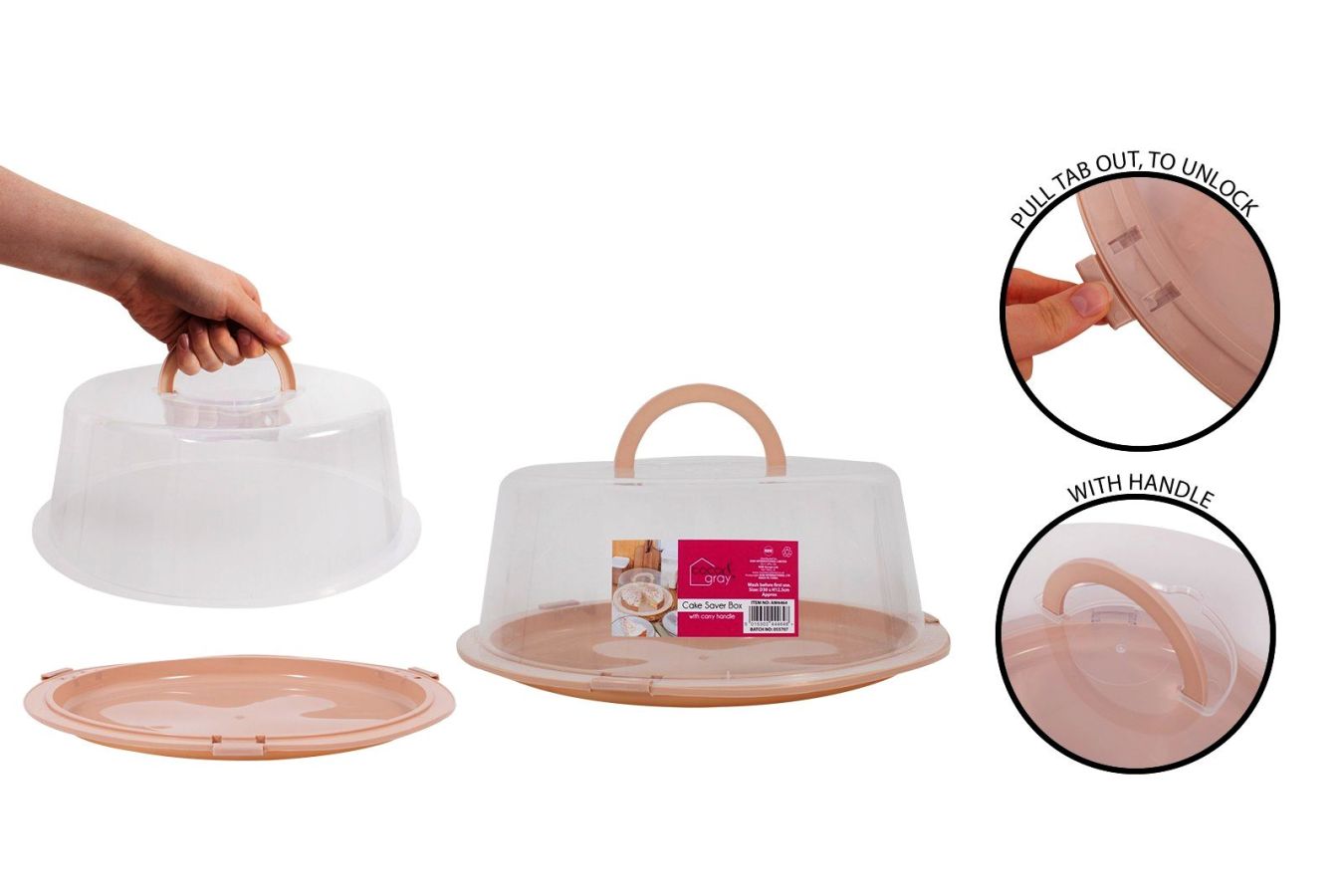 Round plastic cake box*
(D30 x H12.5cm)