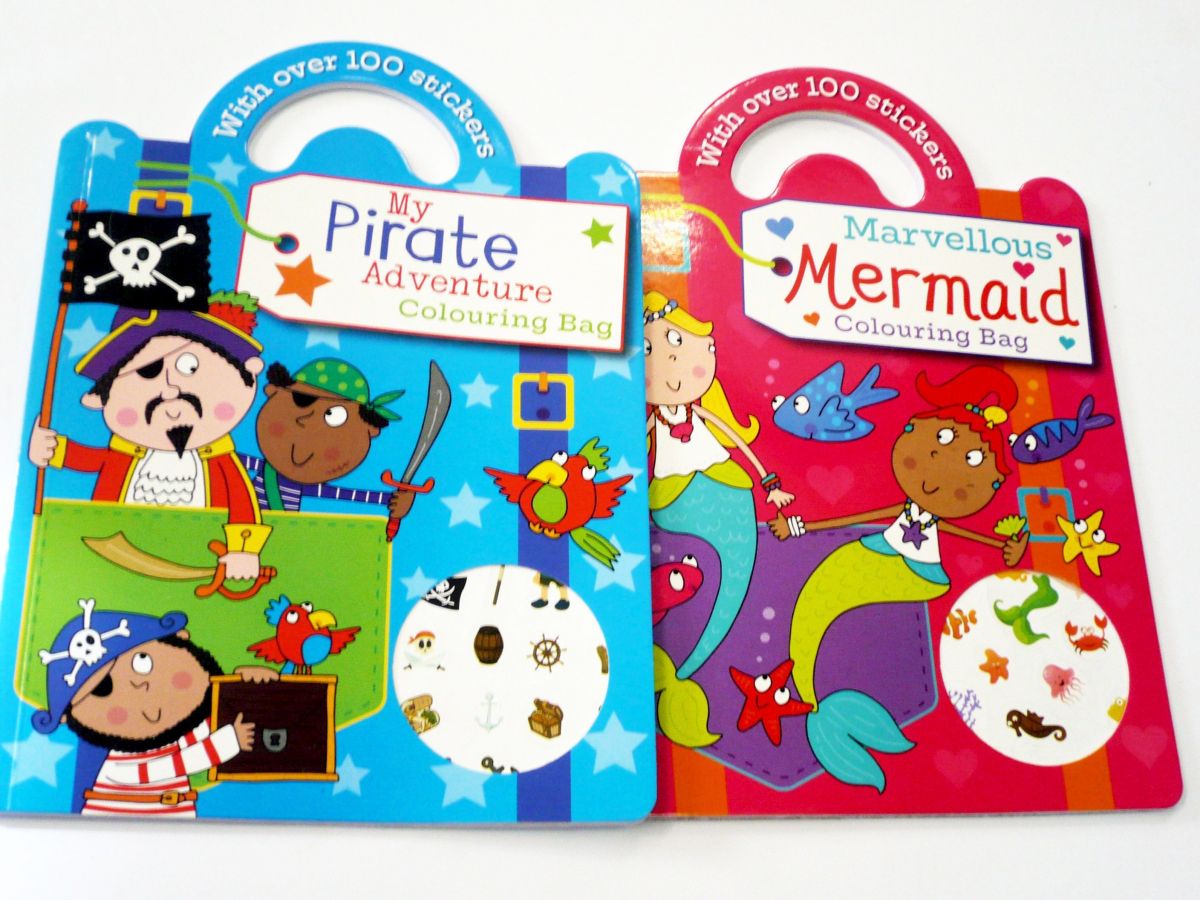 Pirate/mermaid colour & sticker books*