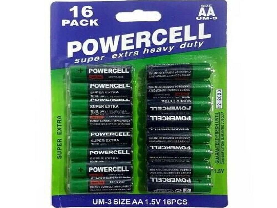 Pack 16, Powercell AA batteries*