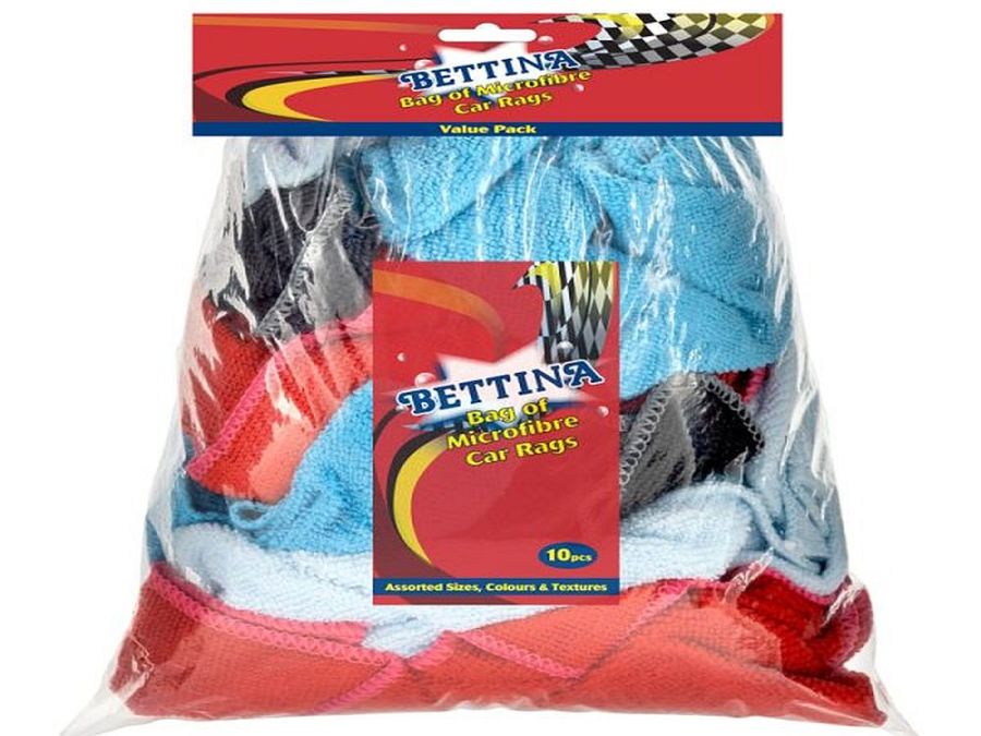 Pack 10, assorted microfibre car rags* Pack 10, assorted microfibre car rags*