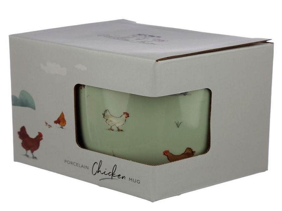 Porcelain boxed chickens mug*