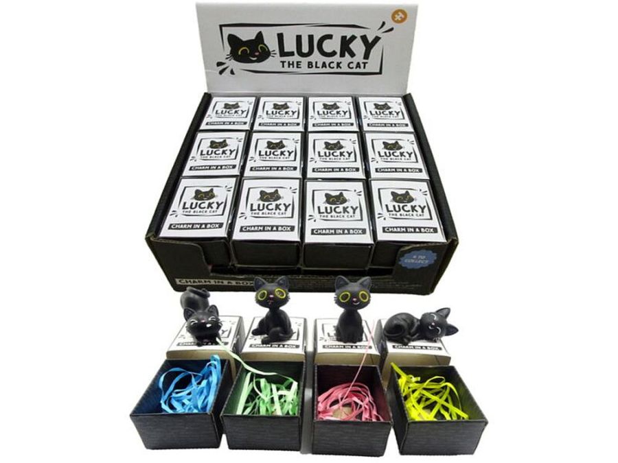 Lucky the black cat charm - 4asstd.
(ADD 24 FOR DISPLAY)