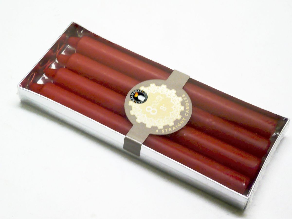 Pack 4, red 8" candles*