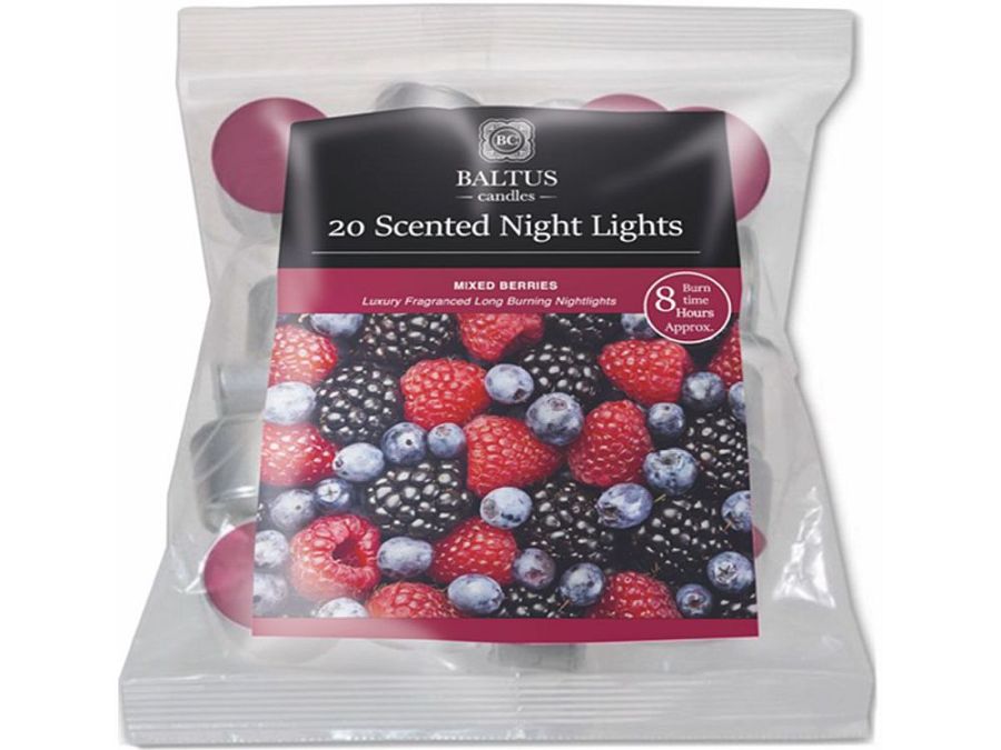 Pack 20, 8hr scented tea lights - MIXED BERRIES*