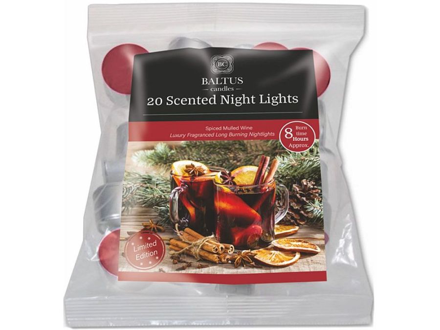 Pack 20, scented tea lights - SPICED MULLED WINE*