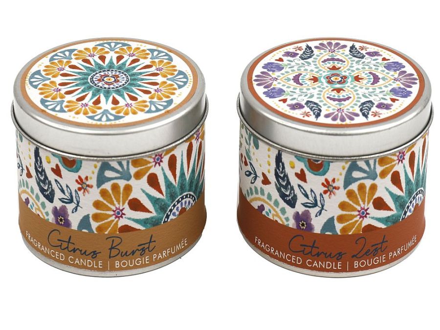 Scented candle in tin*
(citrus burst/zest)