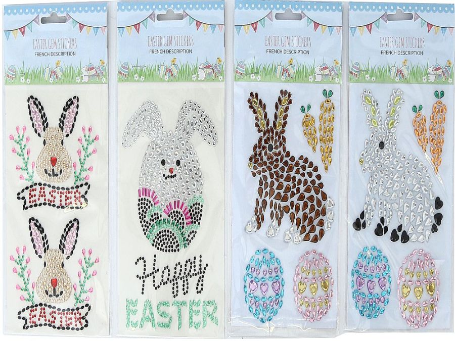 Easter gem stickers - 4asstd*