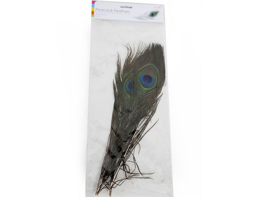 Pack 3, peacock feathers*