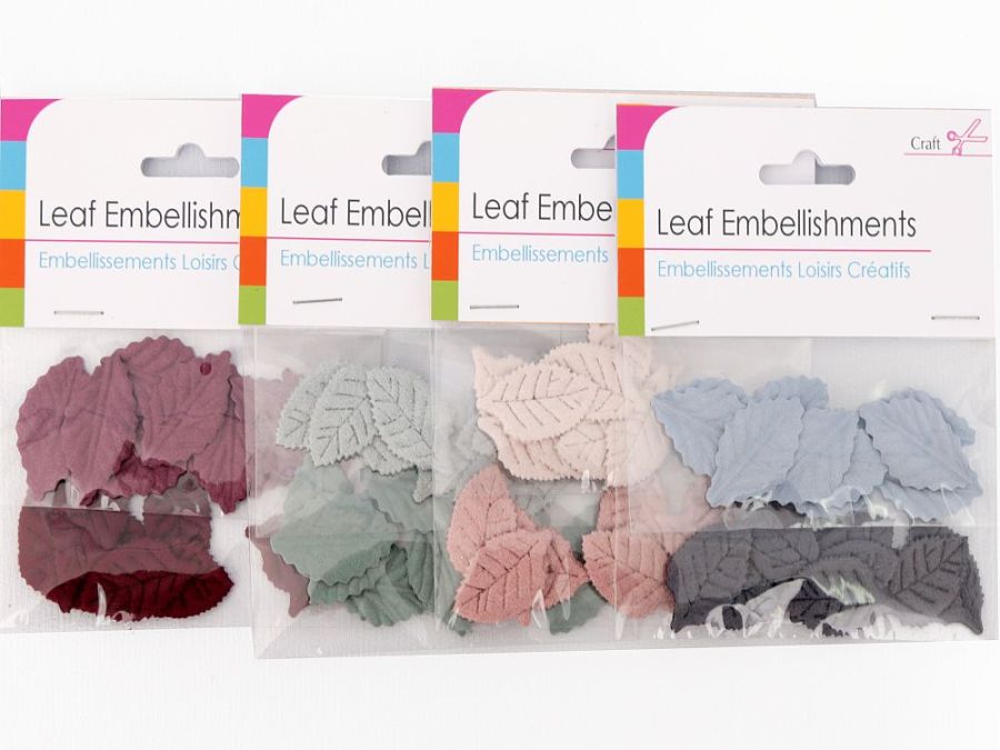 Pack of leaf embellishments - 4/cols*