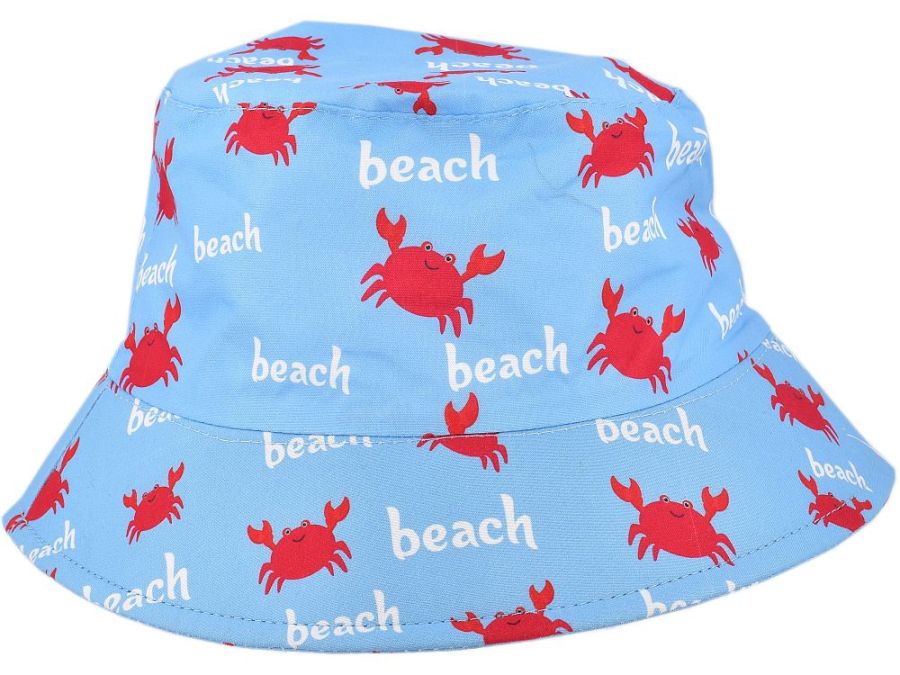 Childs crab print reversible bucket hat (54cm)