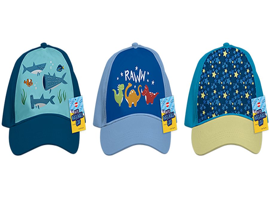 Boys printed baseball cap - 3asstd*
