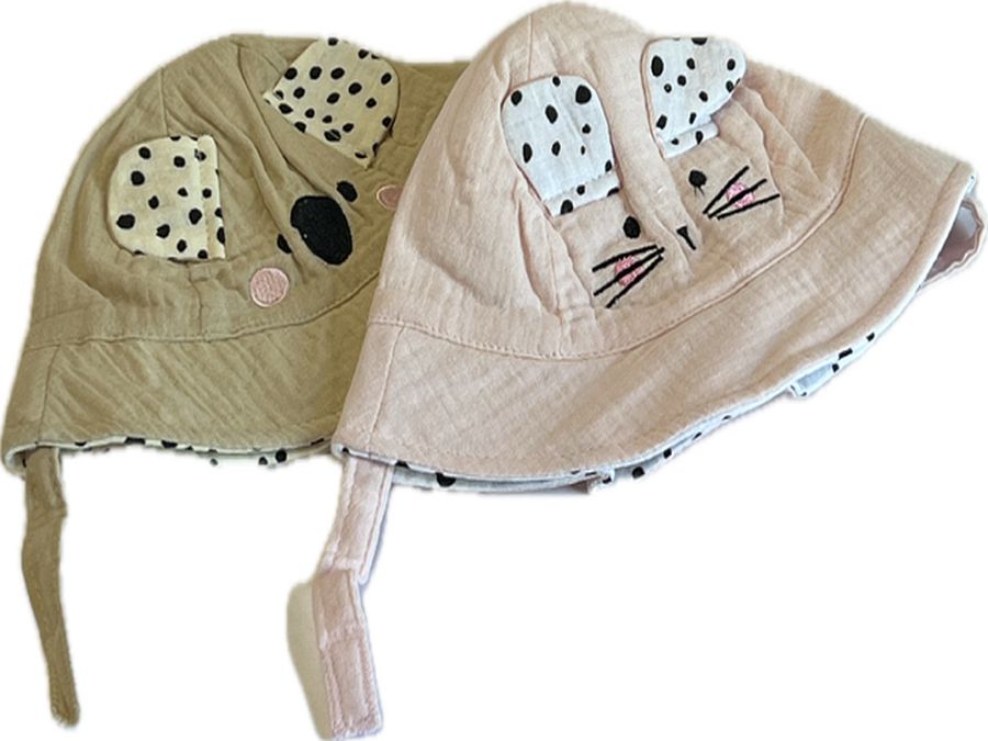 Baby girls embroidered hat - 2asstd.   (3/6m - 6/12m)