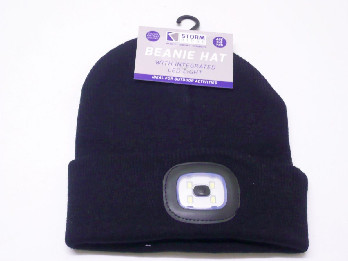 Black beanie hat with led head light
(6-9yrs-10-13yrs)
