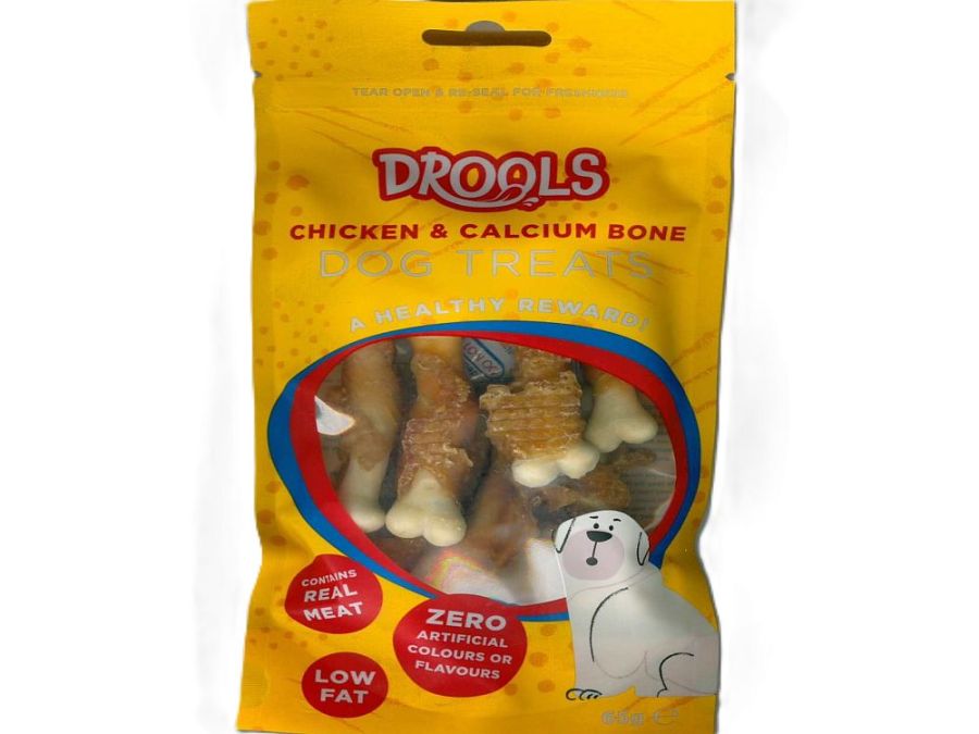 Drools dog treats (65g)
CHICKEN & CALCIUM BONE
